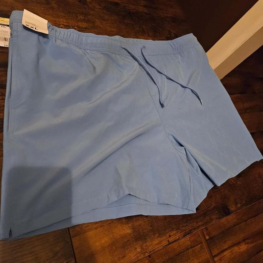 (207) Original Use Blue Ripstop 5 Inch Inseam Swim Trunks XXL